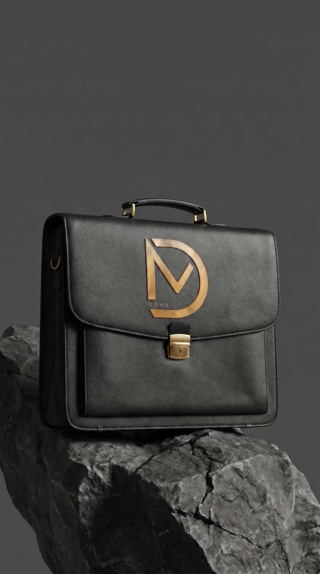 DOMA brand — kožna torba s gold logom