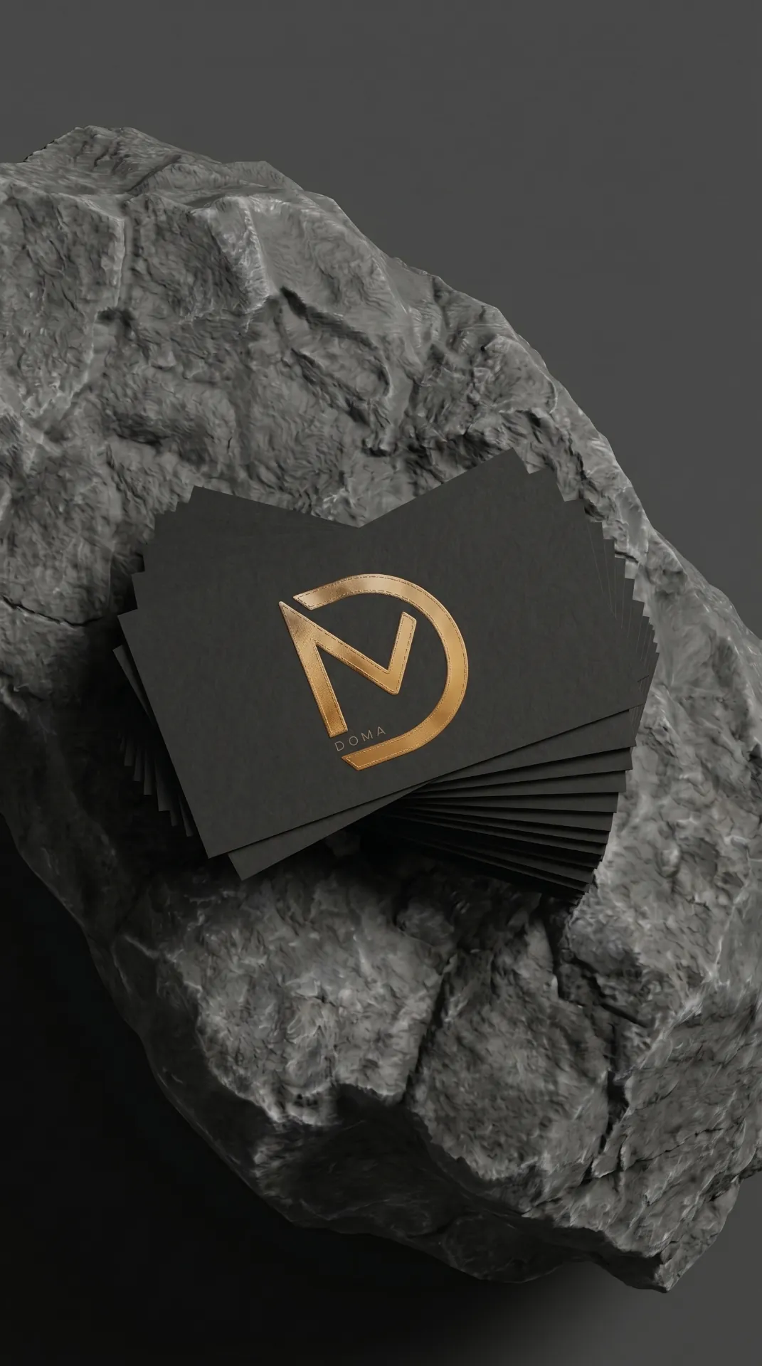 DOMA brand — vizitke s gold foil logom